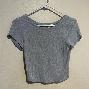 BOZZOLO Cropped gray tight shirt Size: S